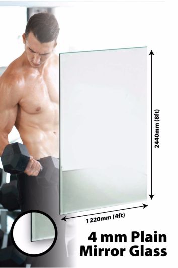 Circuitt Safety Backed 4mm Sheet Mirror Glass 244 x 122 CM