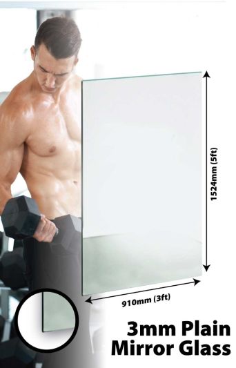 Circuitt 3mm Sheet Mirror Glass Silver Backed 152 x 91 CM