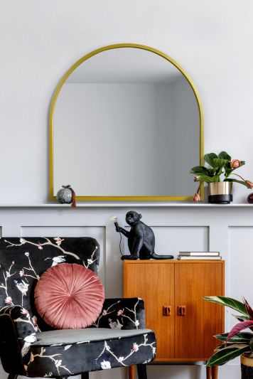 The Arcus - Gold Framed Arched Leaner/Wall Mirror 39" X 39" (100CM X 100CM)