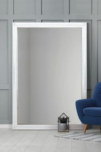 Fenton Vintage White Antique Design Large Leaner Mirror 203 x 142 CM