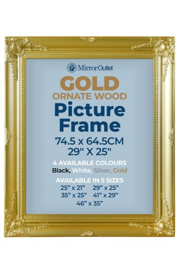 The Antiquitus - Ornate Swept Gold Picture Frame 29" X 25" (74.5 x 64.5CM). Wooden Frame Supplied With Backing Board and Glass.