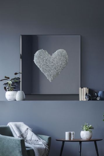 Marinot All Glass Crystal Cluster Heart Design Mirror 75 x 75 CM