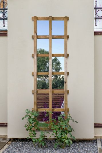 The Trellis Garden Mirror - Large Wooden Wall Fence or Leaner Mirror 71" X 25" (180CM X 64CM). Scandinavian Spruce Wood