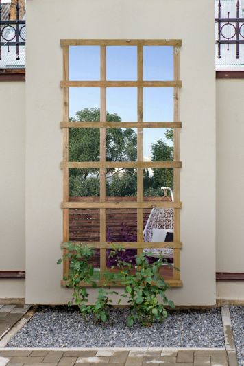 The Trellis Garden Mirror - Large Wooden Wall Fence or Leaner Mirror 71" X 36" (180CM X 92CM). Scandinavian Spruce Wood