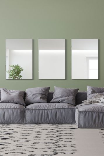 3 x Single Bevelled Venetian Panel Effect Mirrors 90 x 60cm 3ft x 2ft