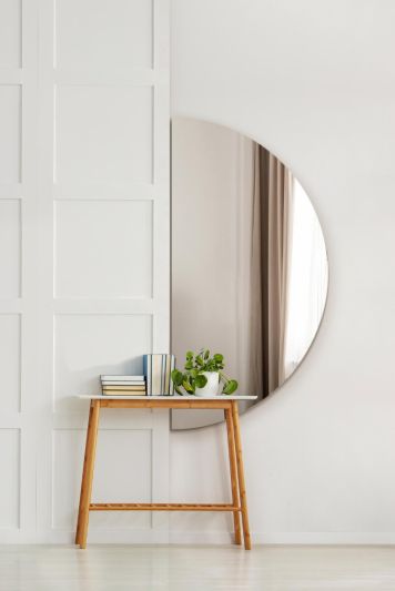The Lunae - Frameless Semi Circle Moon Wall Mirror 63" X 32" (160 x 80CM)